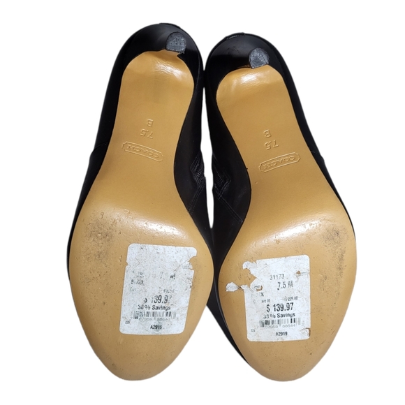 Black Ankle Booties Coach Salene Soft Leather with Stilleto Heels - Picture 11 of 11